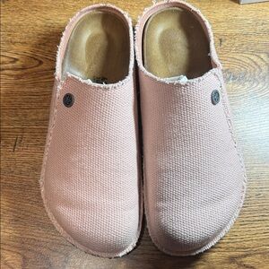 Birkenstock Pink Canvas Zermatt Mules